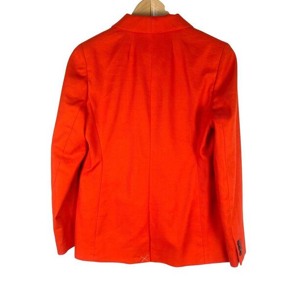 J. CREW Parke Blazer Linen Blend Brilliant Sunset Red Orange H9710 Women's 4 - Picture 2 of 13